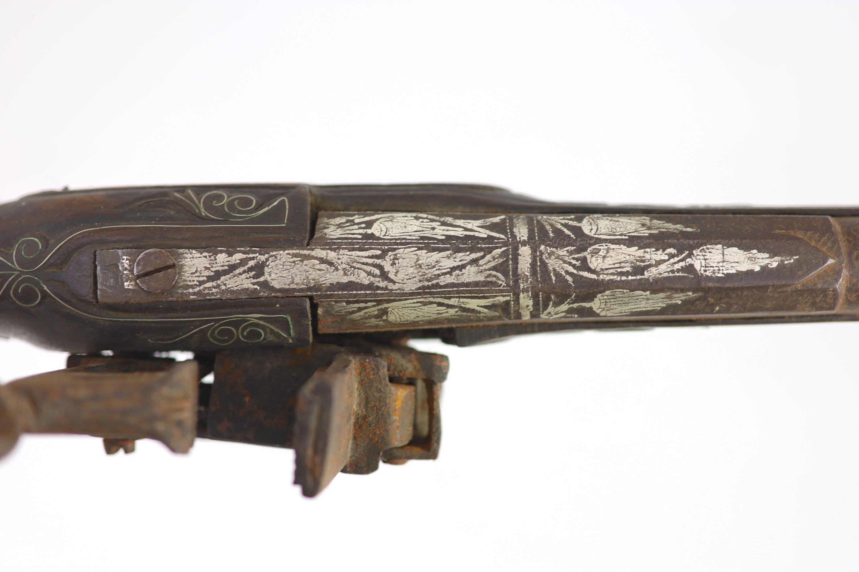 A Turkish market flintlock pistol, length 54cm